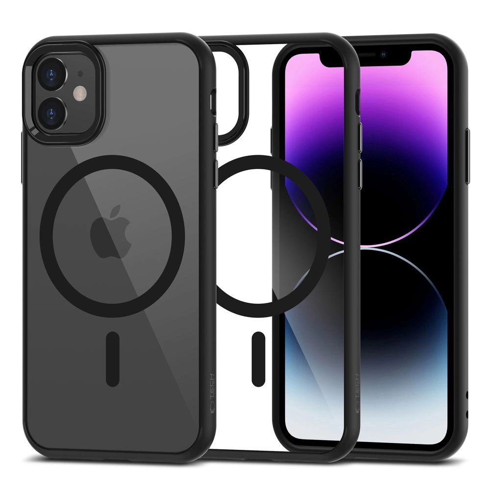 Apple iPhone 11 6.1'' Tech-Protect MagMat MagSafe Case Cover, Transparent and Black