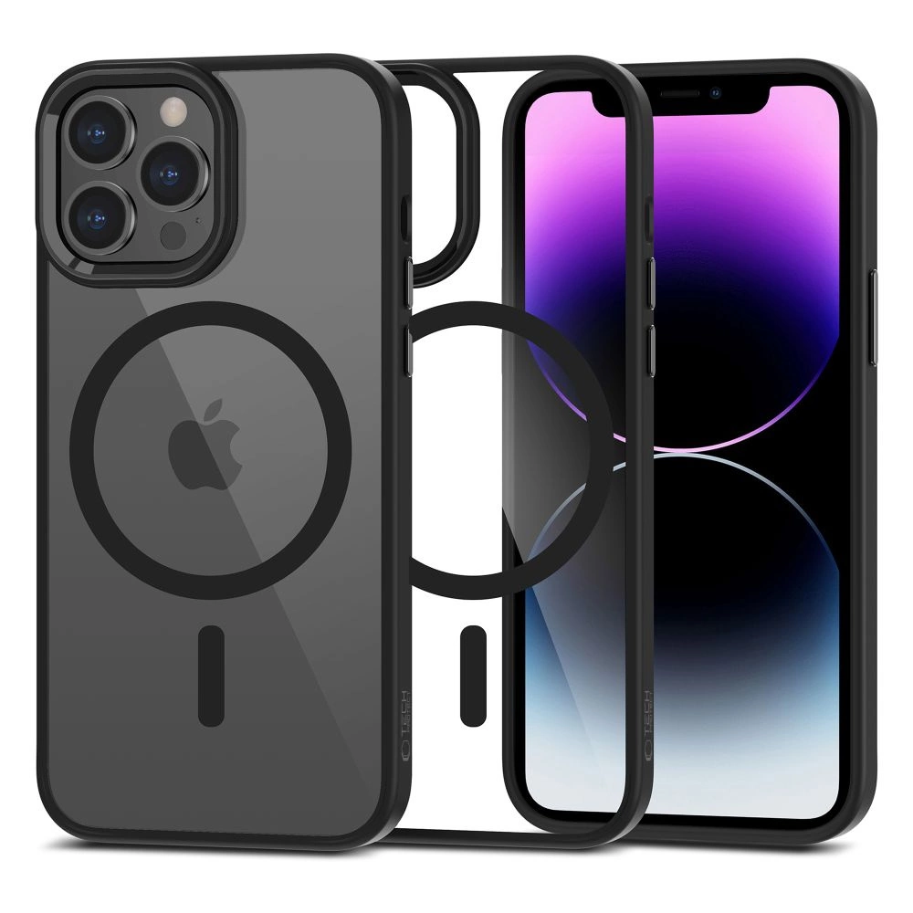 Apple iPhone 13 Pro Max 6.7'' Tech-Protect MagMat MagSafe Case Cover, Transparent and Black