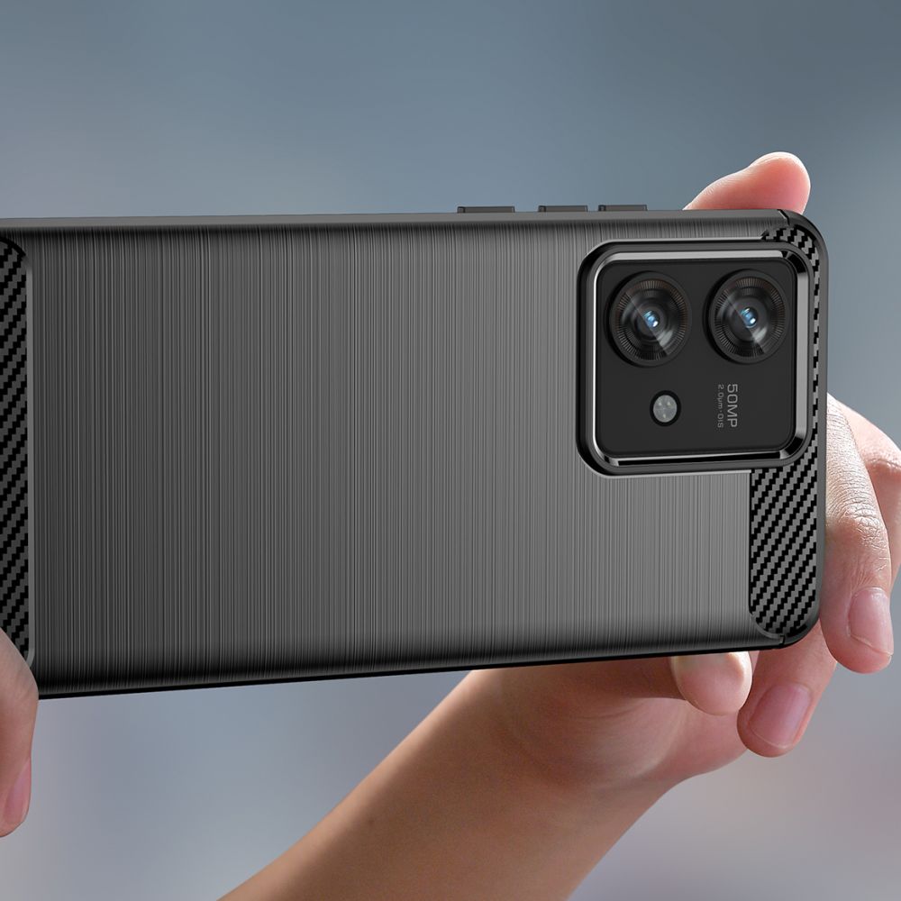 Motorola Edge 40 Neo Tech-Protect TPUCarbon Fiber TPU Protective Case Cover, Black | Чехол Обложка...
