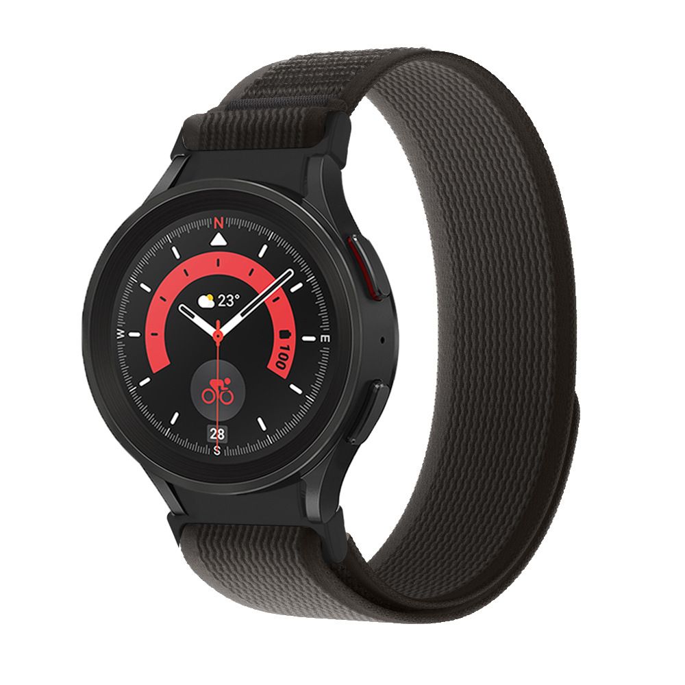 Tech-Protect Nylon Strap for Samsung Galaxy Watch 4 / 5 / 6 / 7 / FE, Black & Orange