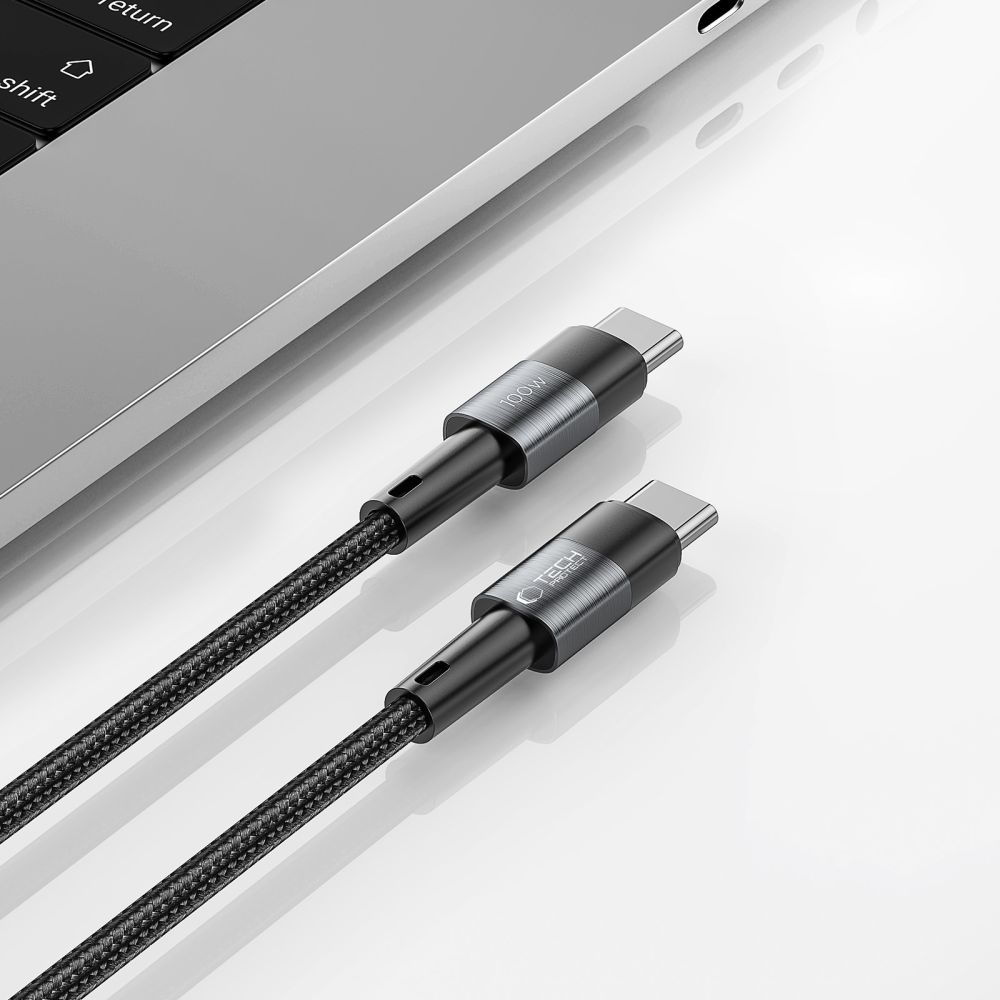 Tech-Protect UltraBoost USB-C / PD kabelis 100W 5A 2m - pelēks | cable gray