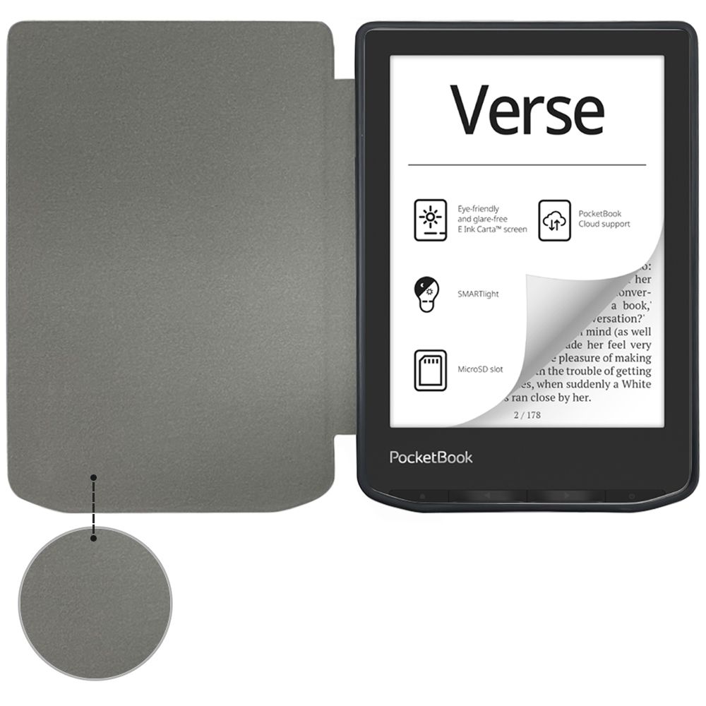 PocketBook Verse / Verse Pro Tech-Protect Case Cover Shell, Black | Vāciņš Apvalks Maciņš E-Grāmatai E-Lasītājam