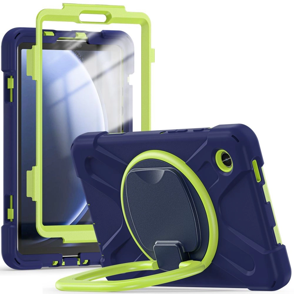 Samsung Galaxy Tab A9 ( SM-X110 / X115 ) Tech-Protect X-Armor Hard Case Cover, Navy Blue and Green | Planšetes...