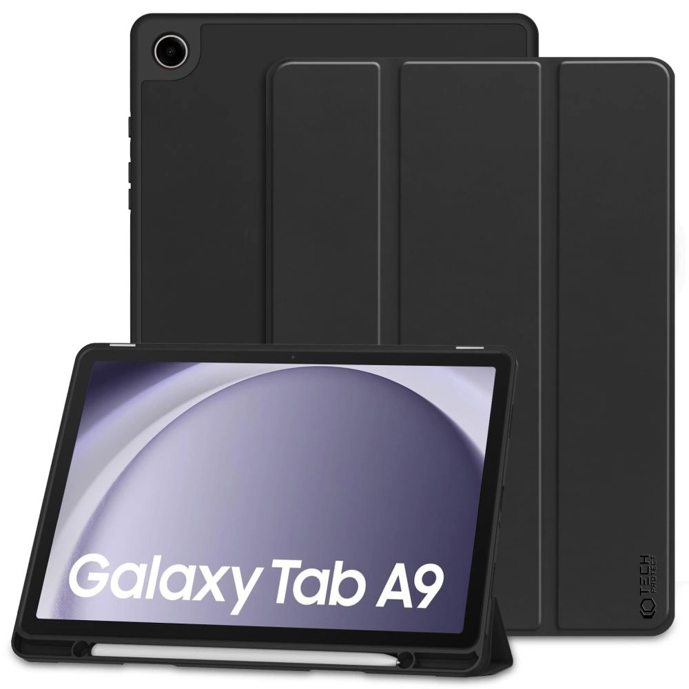 Samsung Galaxy Tab A9 ( SM-X110 / X115 ) Tech-Protect SC Pen Protective Cover Case, Black | Planšetes Vāciņš...