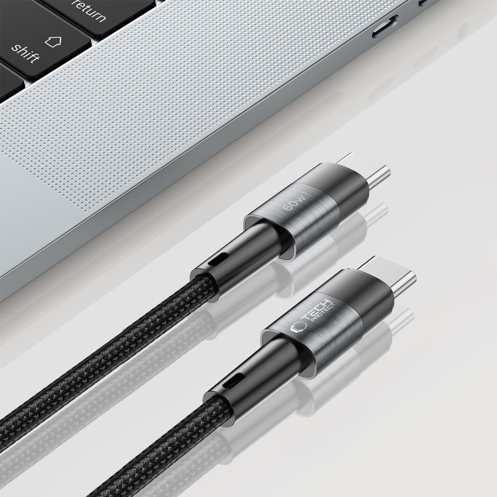 Tech-Protect UltraBoost USB-C / PD kabelis 60W 3A 0,5 m - pelēks | cable 0.5m gray