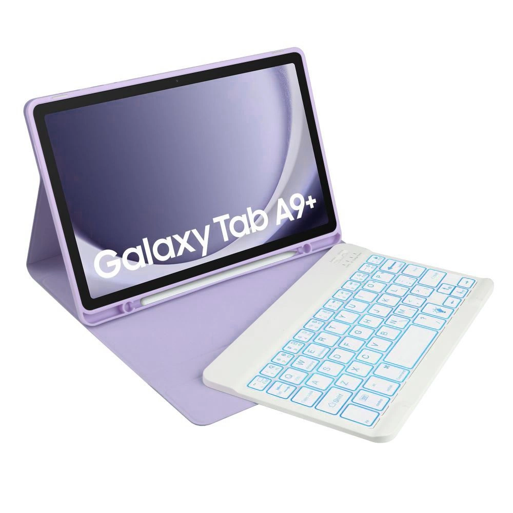 Samsung Galaxy Tab A9+ Plus (SM-X210, X215, X216B) Tech-Protect SC Pen Case Cover with Bluetooth Keyboard, Purple
