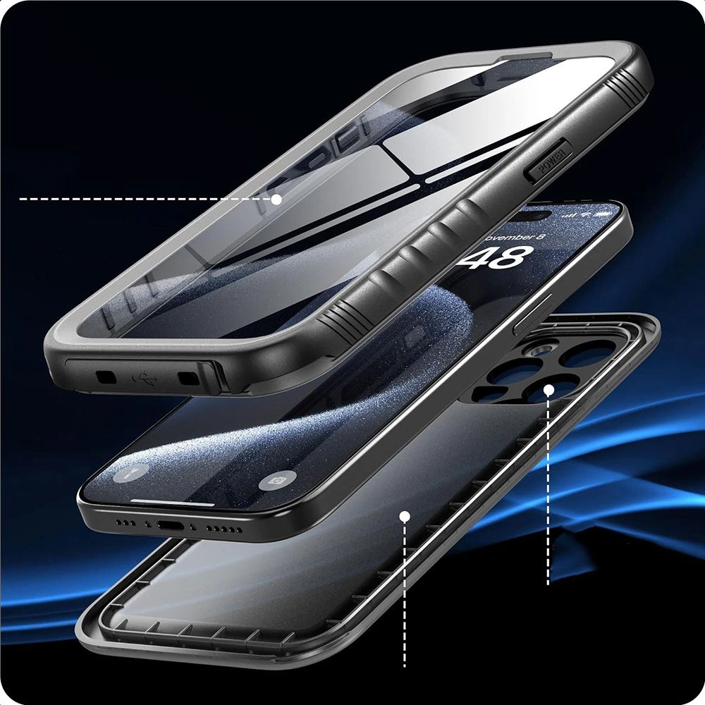 Samsung Galaxy S24 (SM-S921) Tech-Protect ShellBox Waterproof IP68 Book Case Cover, Black