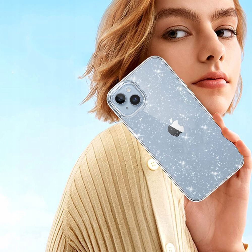 Tech-Protect FlexAir Hybrid Case for Samsung Galaxy S23 FE, Clear-Glitter