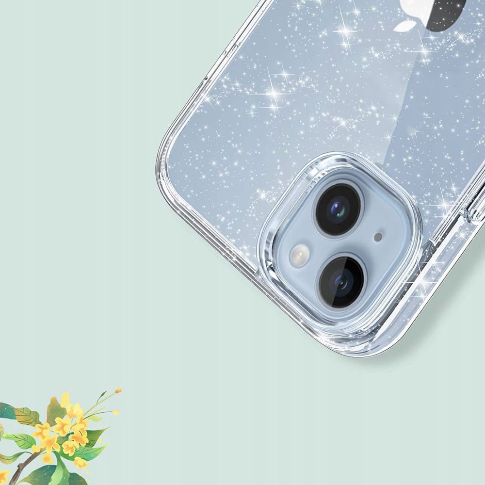 Tech-Protect FlexAir Hybrid Case for Samsung Galaxy S23 FE, Clear-Glitter