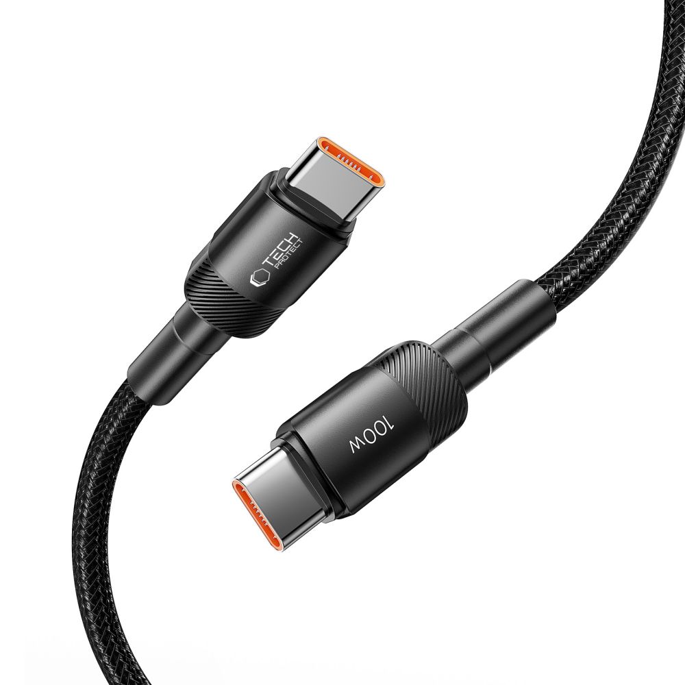 Tech-Protect UltraBoost Evo USB-C / PD kabelis 100W 5A 2m - melns | cable black