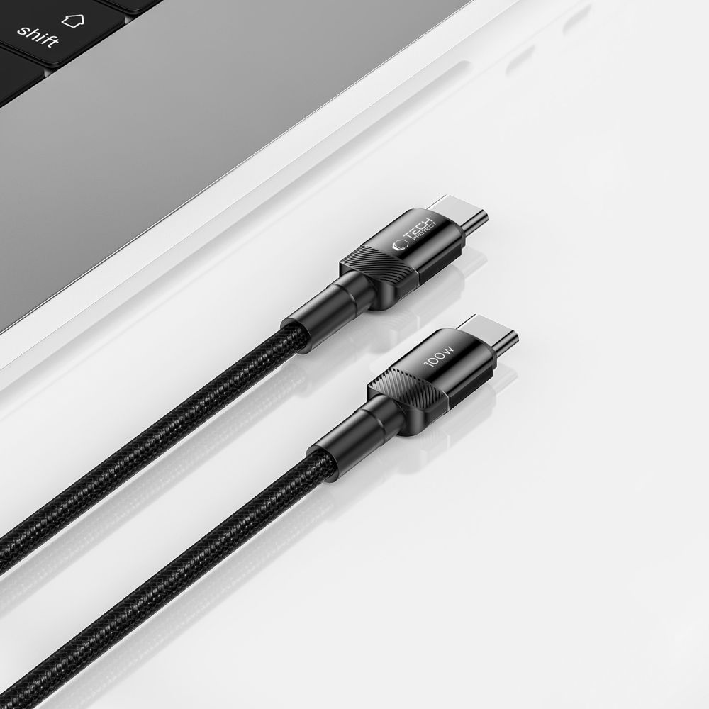 Tech-Protect UltraBoost Evo USB-C / PD kabelis 100W 5A 2m - melns | cable black