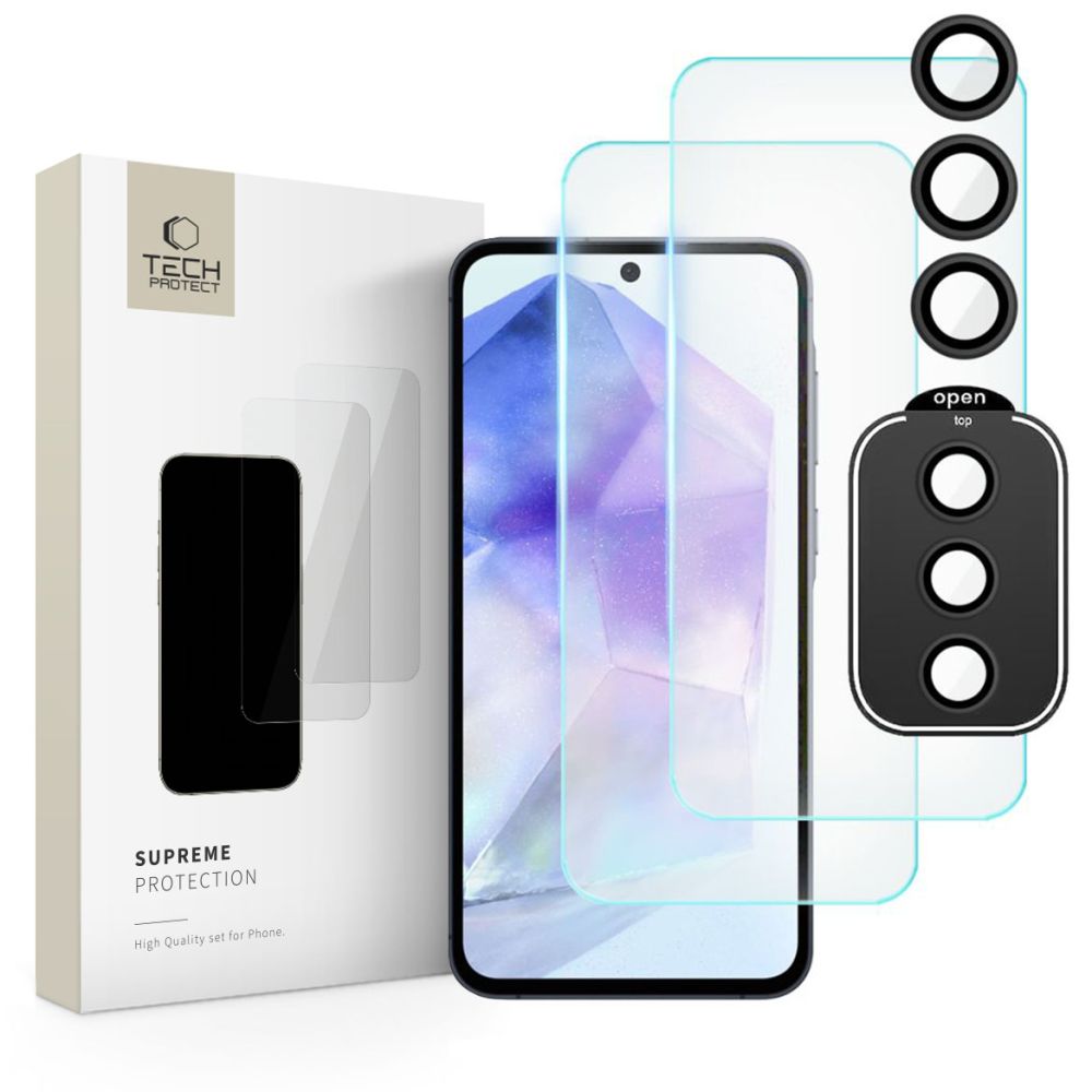 Samsung Galaxy A55 ( SM-A556B/DS ) Tech-Protect Supreme Tempered Glass 2x + Camera Glass | Защитная...