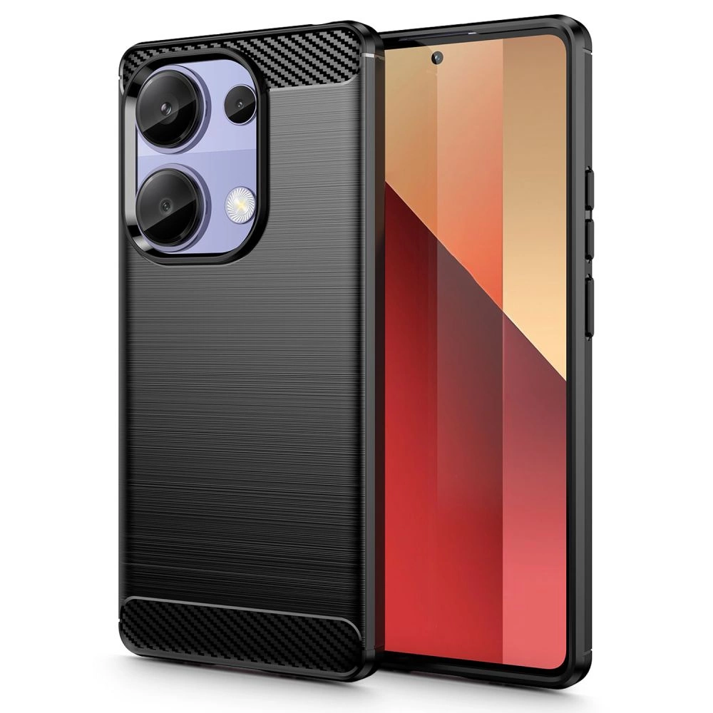 Xiaomi Redmi Note 13 Pro 4G / LTE Tech-Protect TPUCarbon Fiber TPU Protective Case Cover, Black