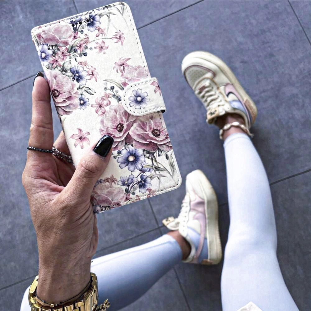 Xiaomi Redmi Note 13 Pro 5G / Poco X6 5G Tech-Protect Wallet Book Case Cover, Pink Flowers