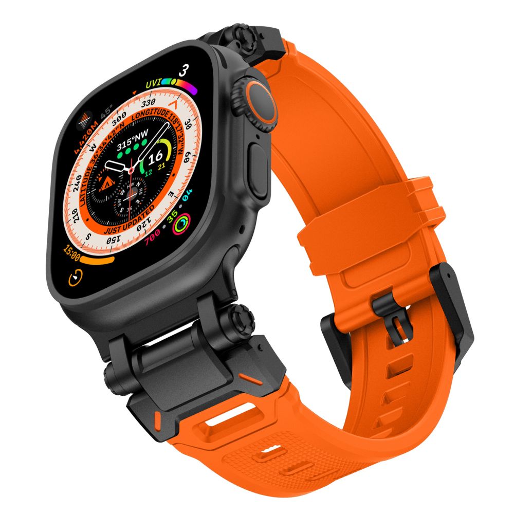 Tech-Protect Delta Pro Strap for Apple Watch 4/5/6/7/8/9/SE/Ultra 1/2 (42/44/45/49 mm) - Orange/Black