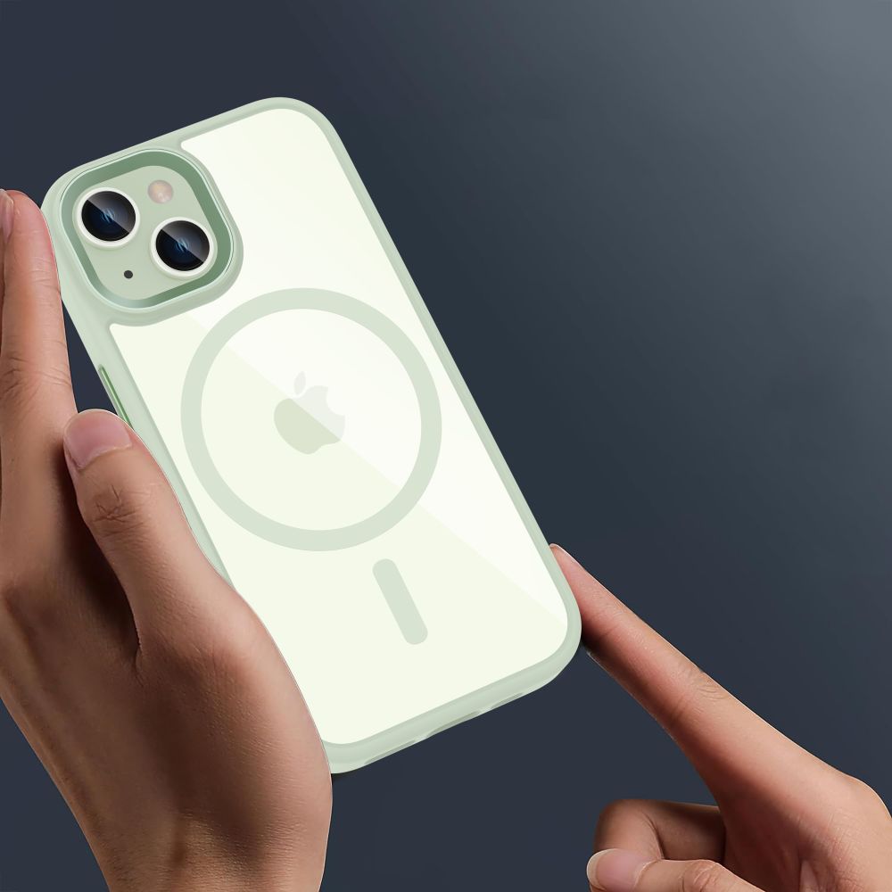 Чехол Tech-Protect MagMat MagSafe для iPhone 15, Прозрачно-зеленый