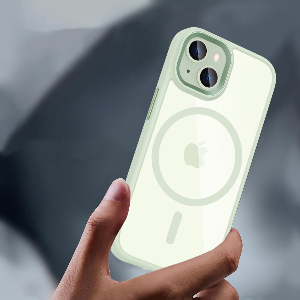 Чехол Tech-Protect MagMat MagSafe для iPhone 15, Прозрачно-зеленый