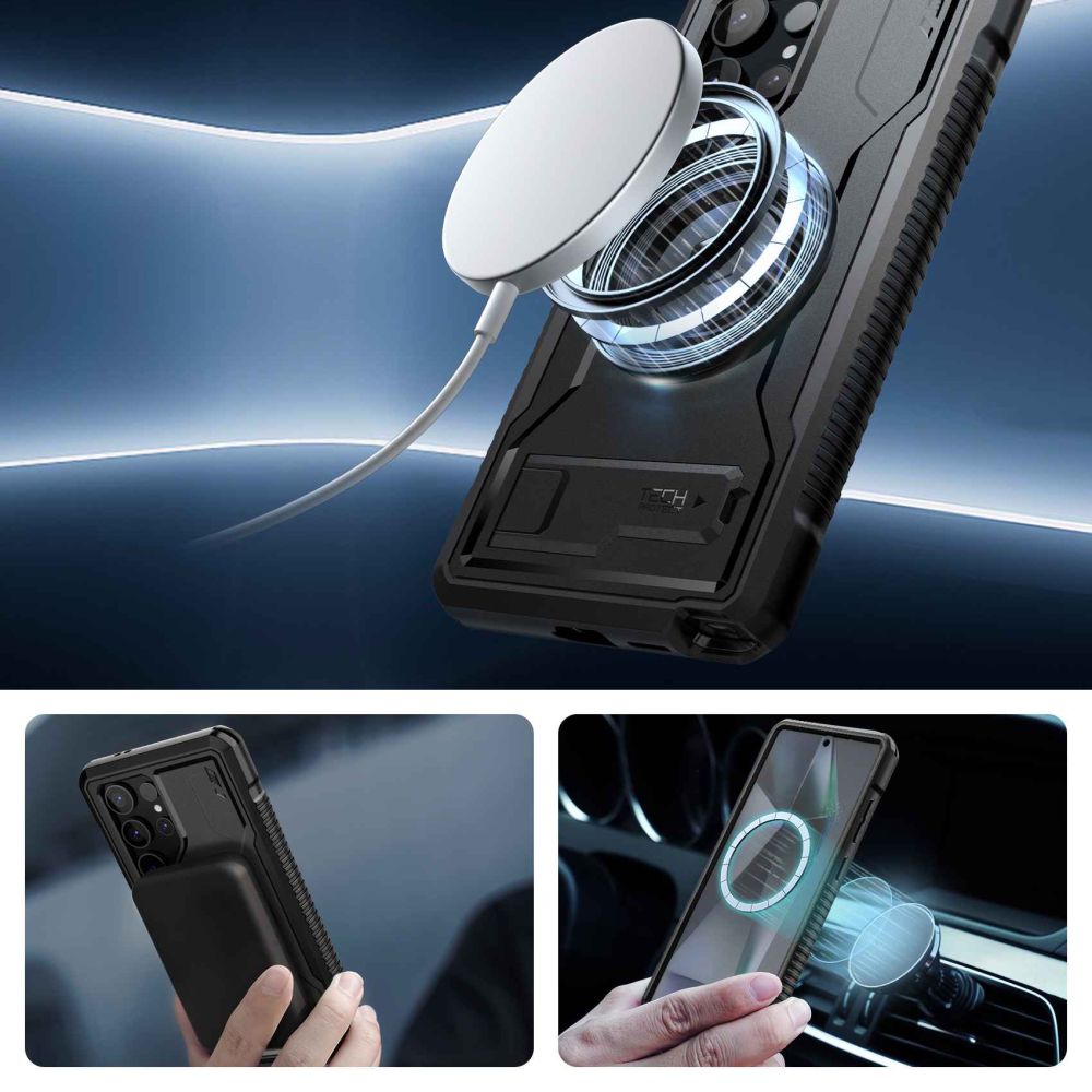 Samsung Galaxy S24 Ultra (SM-S928) Tech-Protect Kevlar MagSafe+ Case Cover, Black