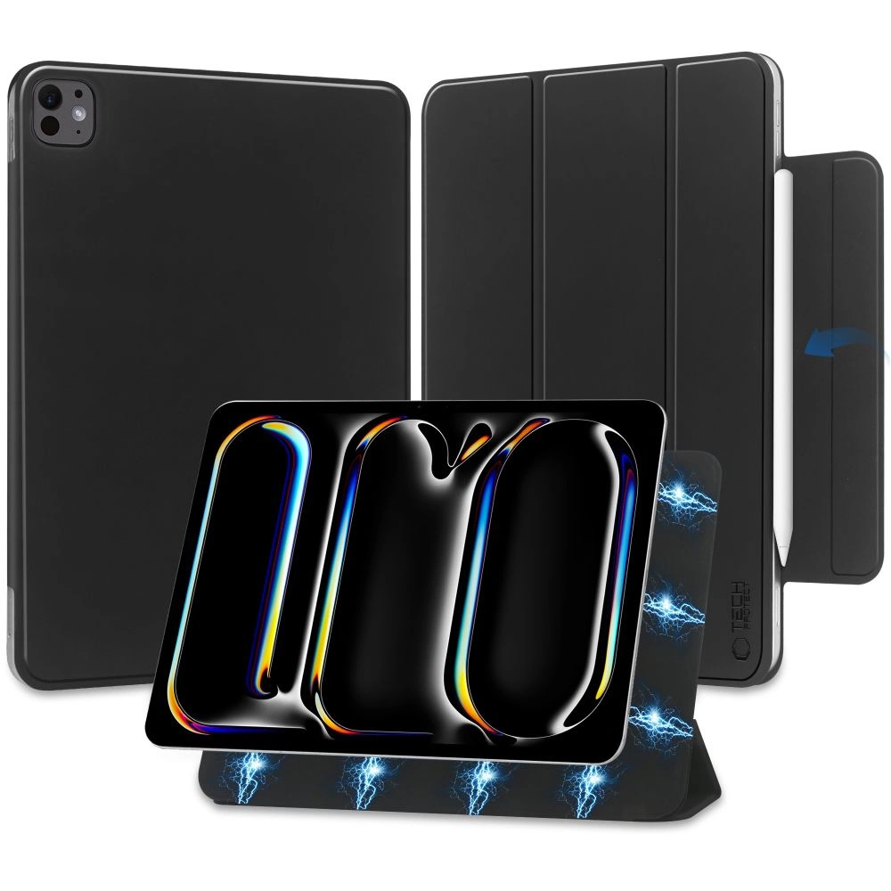 Apple iPad Pro 13'' (2024) (A2926 A2925) Trifold Tech-Protect SmartCase Magnetic Cover Case, Black | Planšetes...