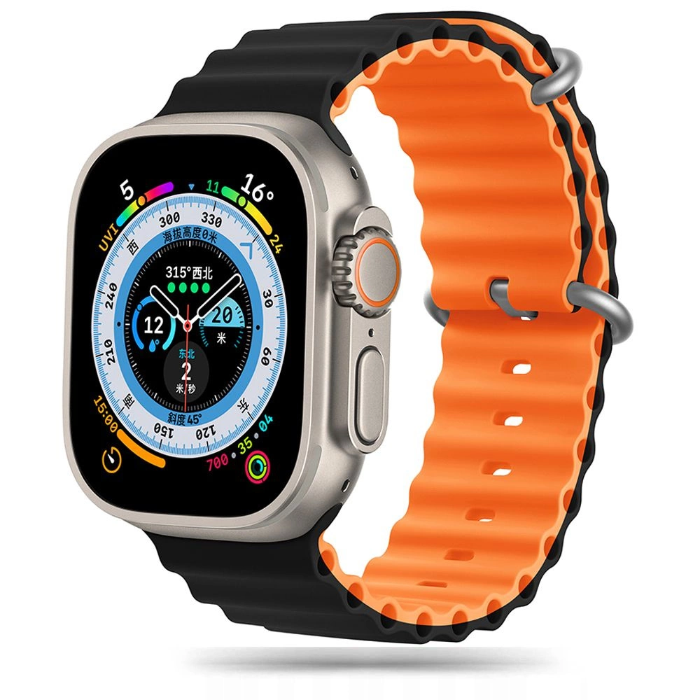 Tech-Protect IconBand Pro Strap for Apple Watch 4 / 5 / 6 / 7 / 8 / 9 / SE / Ultra 1 / 2 (42/44/45/49 mm) - Orange/Black