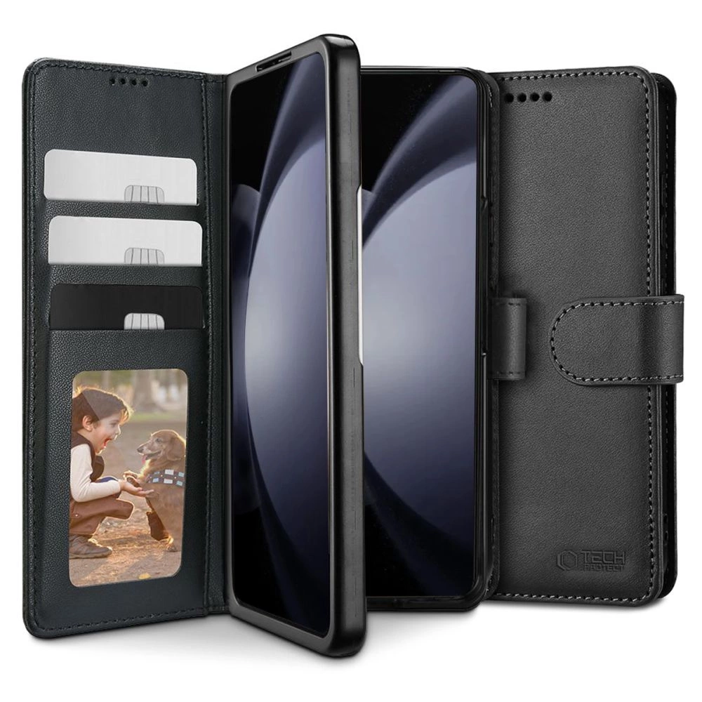 Samsung Galaxy Z Fold 6 ( SM-F956B/DS ) Tech-Protect Wallet Book Case Cover, Black