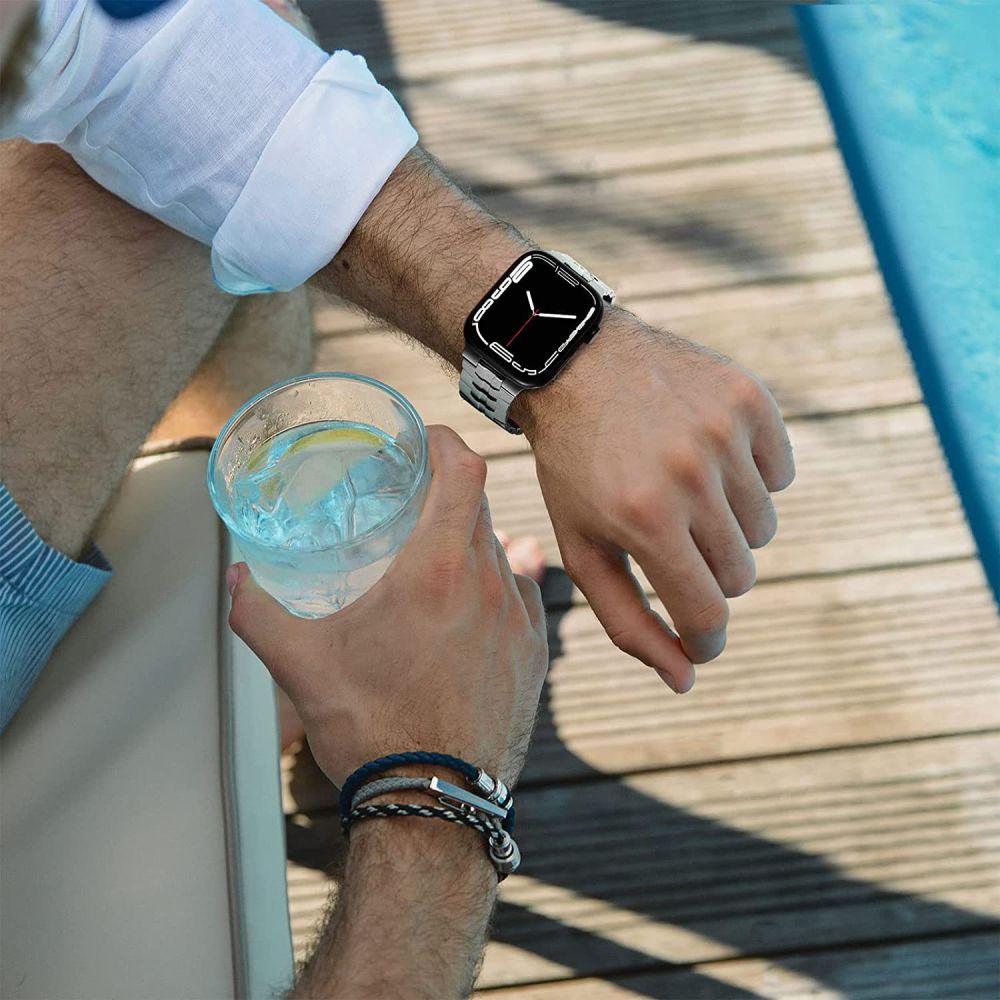 Tech-Protect Stainless Line Bracelet for Apple Watch (42/44/45/49 mm), Titanium