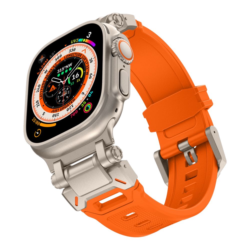 Tech-Protect Delta Pro Strap for Apple Watch 4 / 5 / 6 / 7 / 8 / 9 / SE / Ultra 1 / 2 (42/44/45/49 mm) - Titanium Orange
