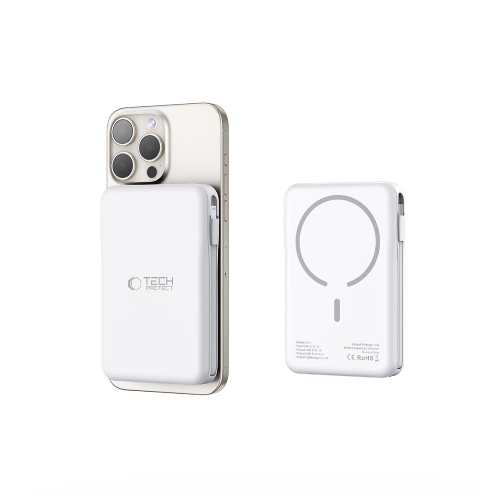 Tech-Protect LifeMag PB31 Power Bank 10000mAh with MagSafe, White