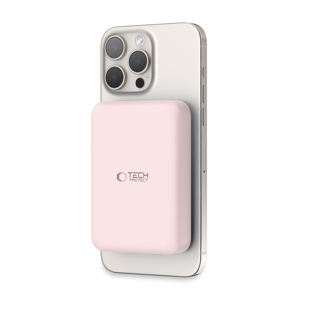 Внешний аккумулятор Tech-Protect LifeMag PB11 MagSafe 10000mAh 15W, розовый