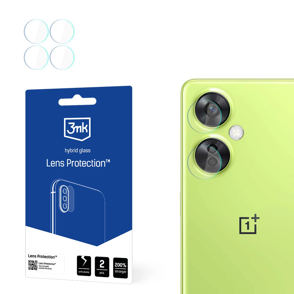 OnePlus Nord CE 3 Lite 3MK Lens Protection Back Camera Tempered Glass Protector, 4 pcs.