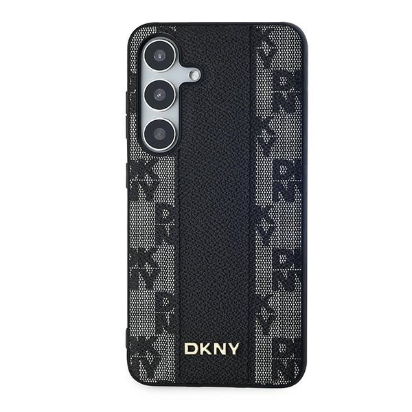 DKNY Samsung Galaxy S24 vāciņš Leather Checkered Mono Pattern MagSafe, melns