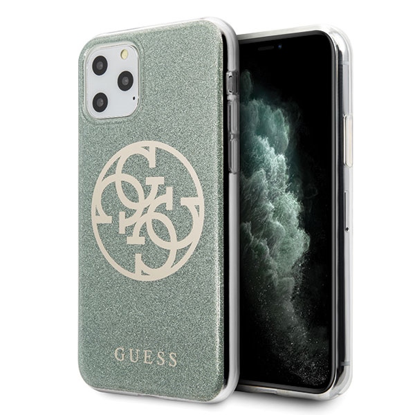 Guess GUHCN65PCUGLKA iPhone 11 Pro Max haki krāsas cietais korpuss 4G Circle Glitter | khaki hard case