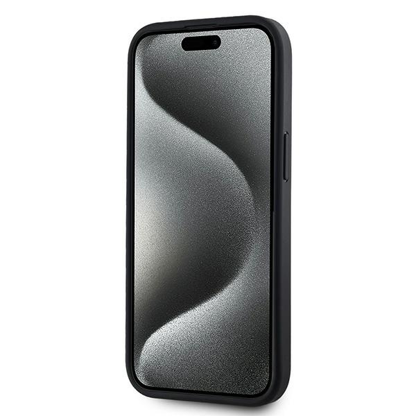 Dkny iPhone 15 / 14 / 13 Case Leather Checkered Mono Pattern MagSafe, Black