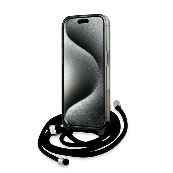 Karl Lagerfeld iPhone 15 Pro Max Case IML Crossbody Monogram, Black