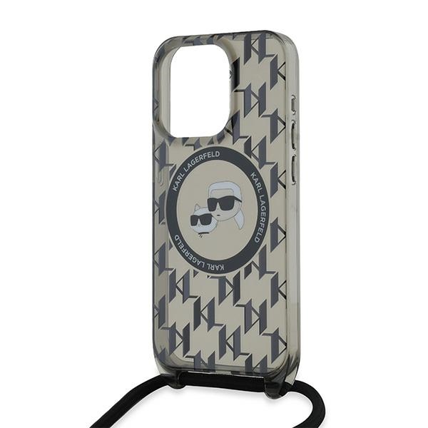Karl Lagerfeld iPhone 15 Pro Max Case IML Crossbody Monogram, Black