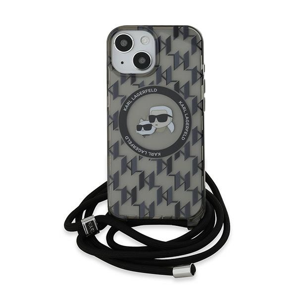 Karl Lagerfeld iPhone 15 / 14 / 13 Case IML Crossbody Monogram, Black