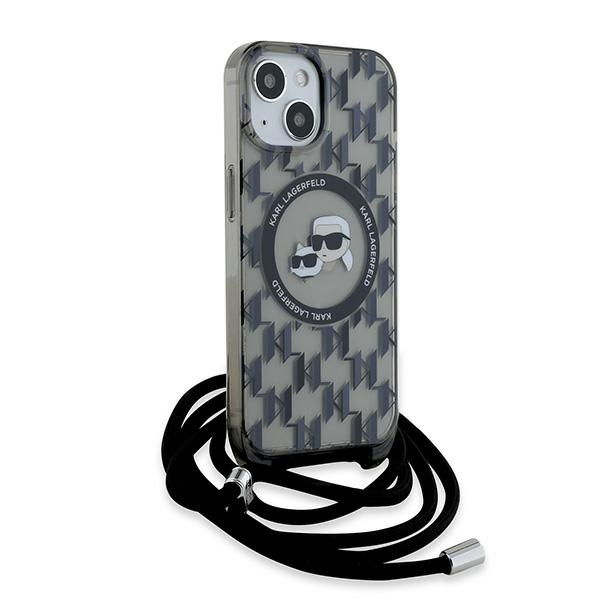 Karl Lagerfeld iPhone 15 / 14 / 13 Case IML Crossbody Monogram, Black
