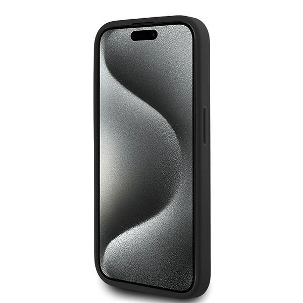 Karl Lagerfeld iPhone 15 Pro Case Diagonal Quilted Script, Black