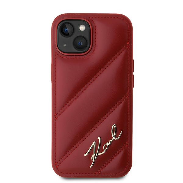 Karl Lagerfeld iPhone 15 / 14 / 13 Case Diagonal Quilted Script, Red