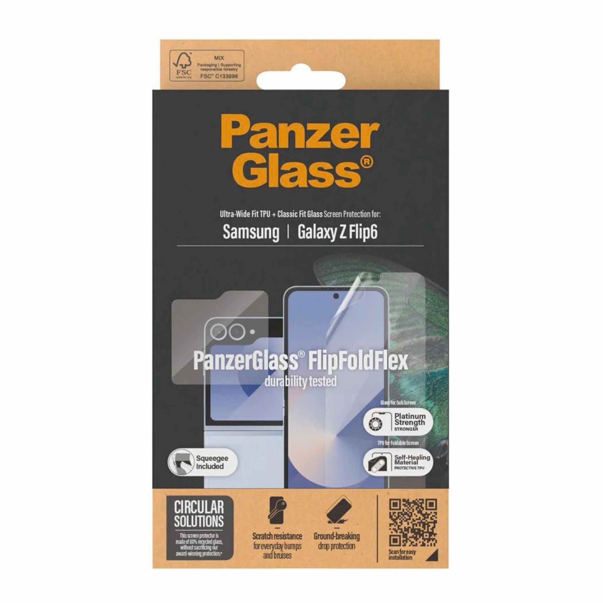 PanzerGlass 2-in-1 Screen Protector & TPU Film for Samsung Galaxy Z Flip 6