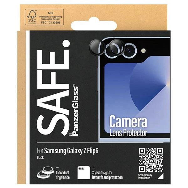 SAFE by PanzerGlass camera cover for Samsung Galaxy Z Flip 6 - with black frame