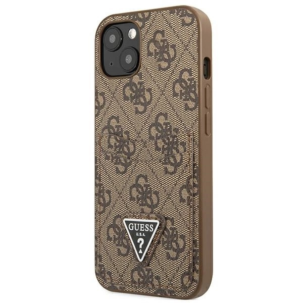 Guess 4G Triangle Logo Cardslot case for iPhone 13 mini - brown