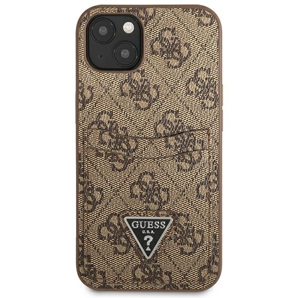 Guess 4G Triangle Logo Cardslot case for iPhone 13 mini - brown