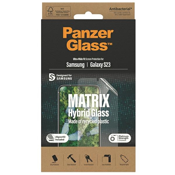 PanzerGlass Matrix hybrid glass with positioner for Samsung Galaxy S23