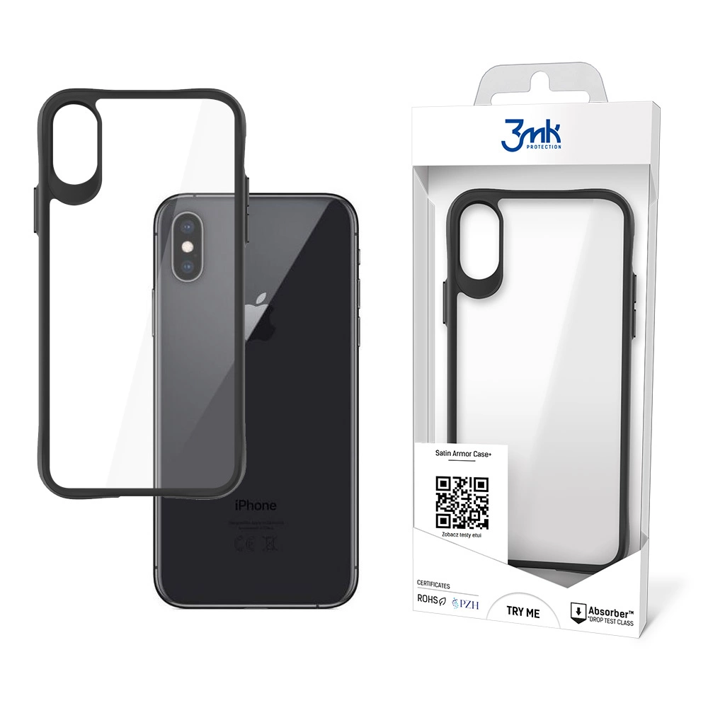 Apple iPhone X / Xs / 10 5.8'' 3MK Satin Armor Case+ Case Cover, Transparent
