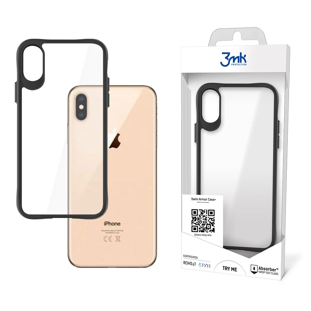 Apple iPhone XS Max 6.5'' 3MK Satin Armor Case+ Case Cover, Transparent