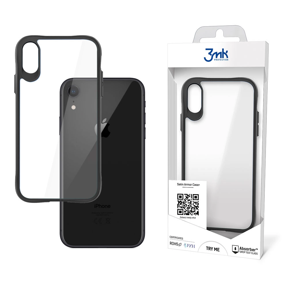 Apple iPhone XR 6.1" 3MK Satin Armor Case+ Case Cover, Transparent | Telefona Maciņš Vāks Apvalks Bampers
