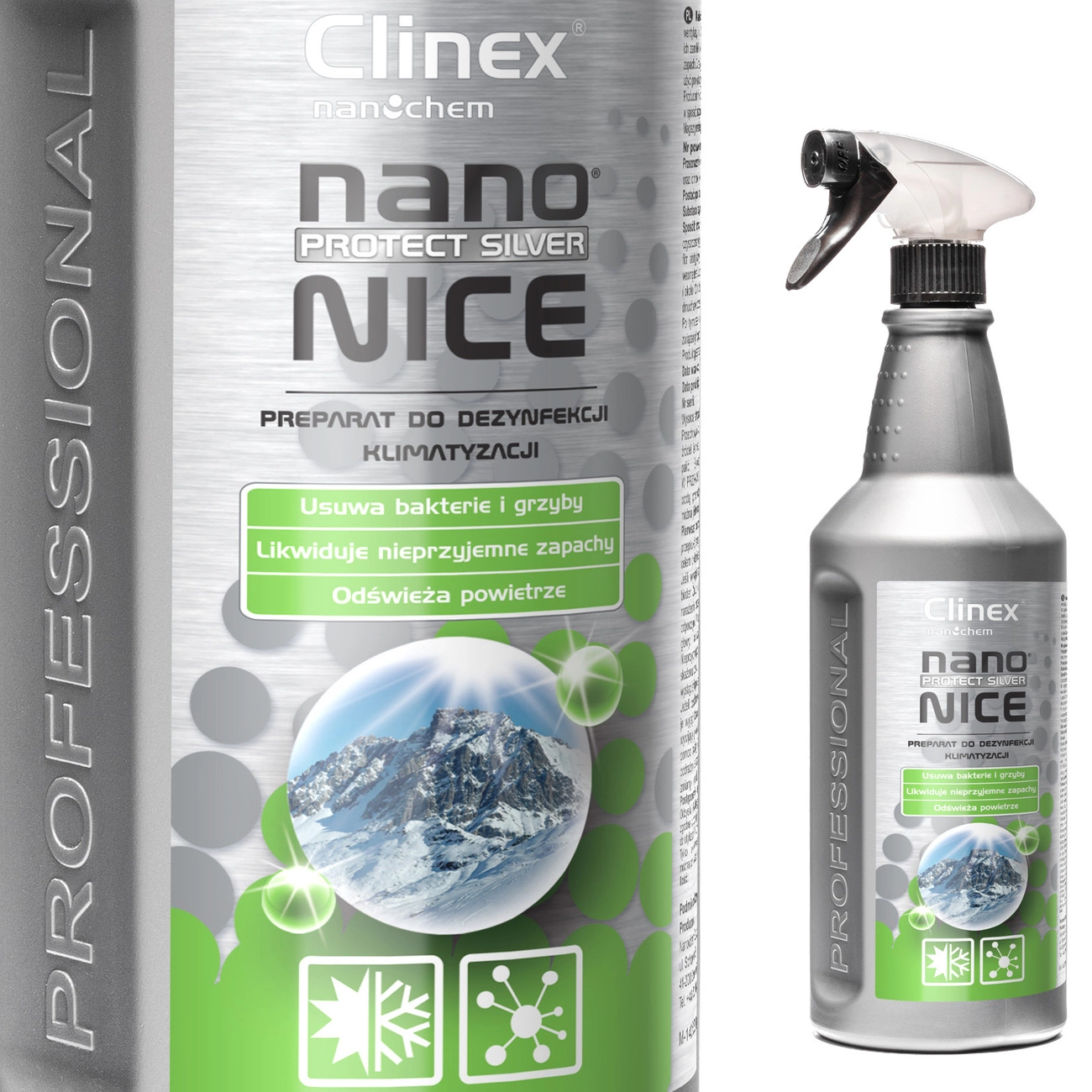Liquid disinfectant for air conditioning and ventilation CLINEX Nano Protect Silver Nice 1L