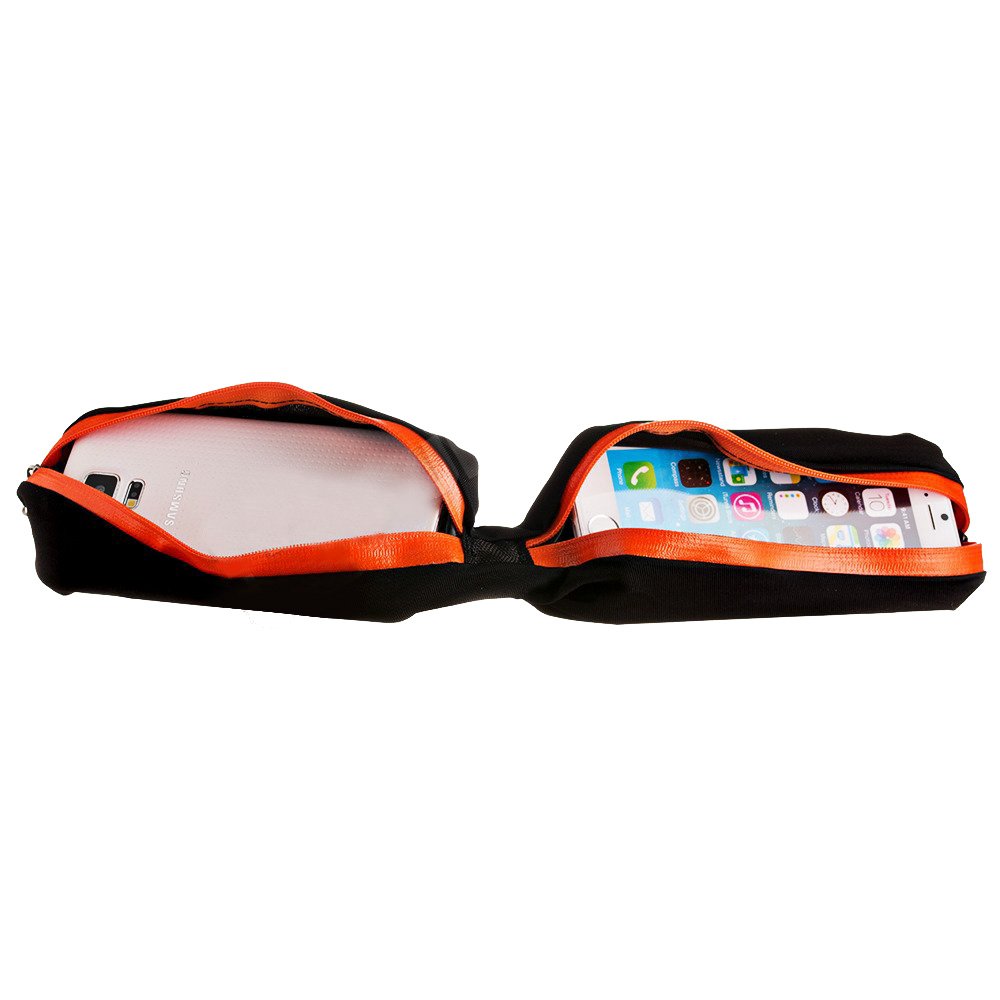Running belt double waist bag for the phone black