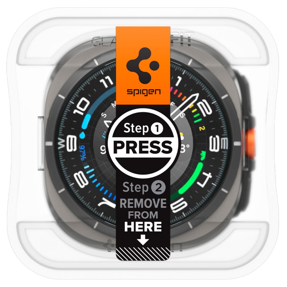Spigen Glas.TR EZ Fit Tempered Glass for Samsung Galaxy Watch Ultra (47mm) (2-pack)